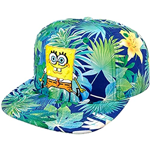 Concept One Unisex-Erwachsene Spongebob Squarepants Baseball Cap, Tropical Floral Curved Brim Adjustable Snapback-Mütze, Mehrfarbig/Meereswellen (Ocean Tides), Einheitsgröße (6er Pack) von Concept One