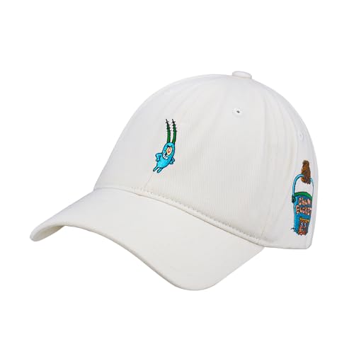 Concept One Unisex-Erwachsene Spongebob Squarepants Dad Hat, Plankton Chum Bucket Adjustable Baseball Cap with Curved Brim Baseballkappe, Weiss/opulenter Garten, Einheitsgre von Concept One