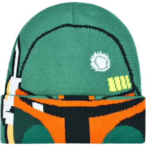 Concept One Unisex-Erwachsene Star Wars Boba Fett Intarsia Roll Down Cuff Mütze Beanie-Mtze, Grün, Einheitsgröße von Star Wars