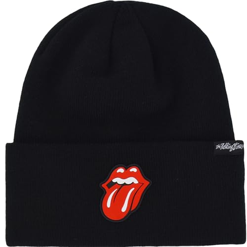 Concept One Unisex-Erwachsene The Rolling Stones, Winter-strickmütze mit Jacquard-Lippen-Logo und Manschette Beanie-Mütze, Schwarz, Einheitsgröße von Concept One