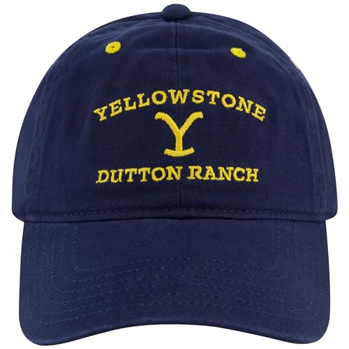 Concept One Unisex-Erwachsene Yellowstone Dutton Ranch gebogener Krempe, Baumwolle, verstellbar Baseballkappe, Marineblau, Einheitsgre von Concept One