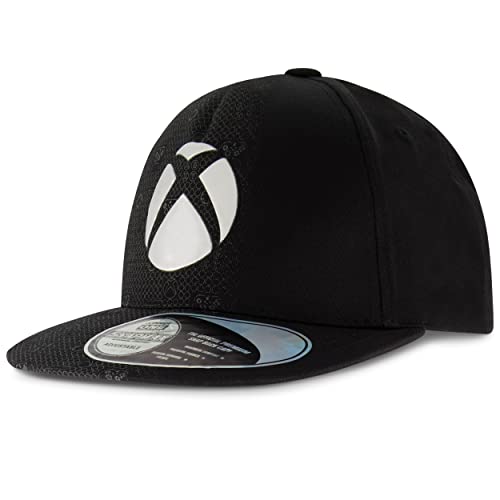 Concept One Unisex Microsoft Xbox Mütze Skater Erwachsene Snapback Flacher Krempe Baseball Cap Baseballkappe, Schwarz, One Size von Concept One
