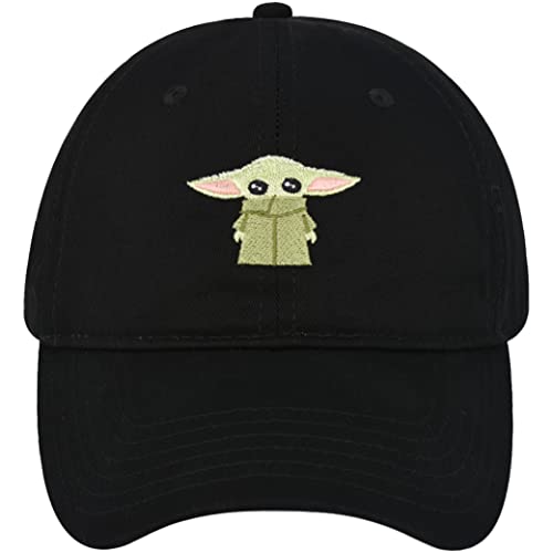 Concept One Unisex Star Wars Mandalorian Grogu Verstellbare Dad Hat Baseballkappe, schwarz, grün, Einheitsgröße von Concept One