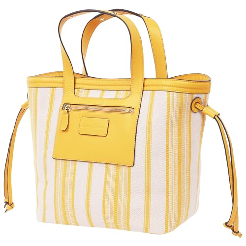 Concept One Unisex Tommy Bahama Canvas Stripe Large Tote, Summer Bag, Leather Trim, Dual Handles Tragetasche, gelb von Concept One