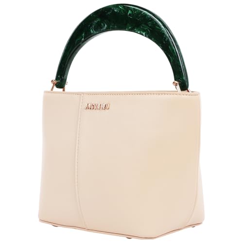 Jason Wu Glatte Tragetasche, strukturierte Handtasche mit Acryl-Griff oben und abnehmbarem Schultergurt, Hellbraun von Concept One