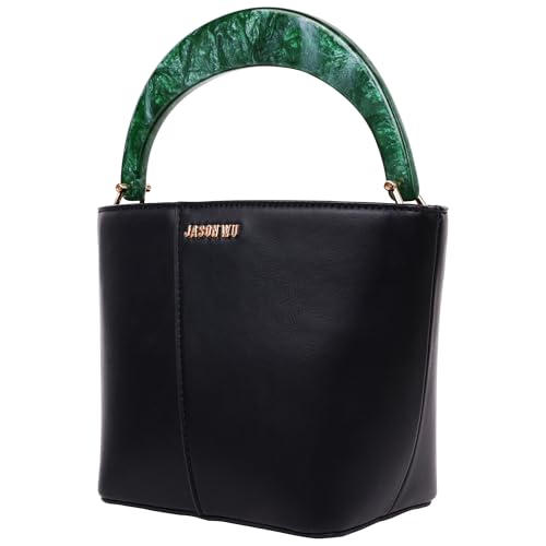 Jason Wu Smooth Tote Bag, Strukturierte Handtasche mit Acrylgriff oben und abnehmbarem Crossbody-Gurt, Schwarz Jason Wu Smooth Tote Bag, Strukturierte Handtasche mit Acrylgriff oben und abnehmbarem Crossbody-Gurt, Schwarz von Concept One