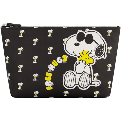 Peanuts Snoopy Make-up-Tasche für Damen, klein, Reise-Kosmetiktasche, Reißverschluss, Schwarz von Concept One