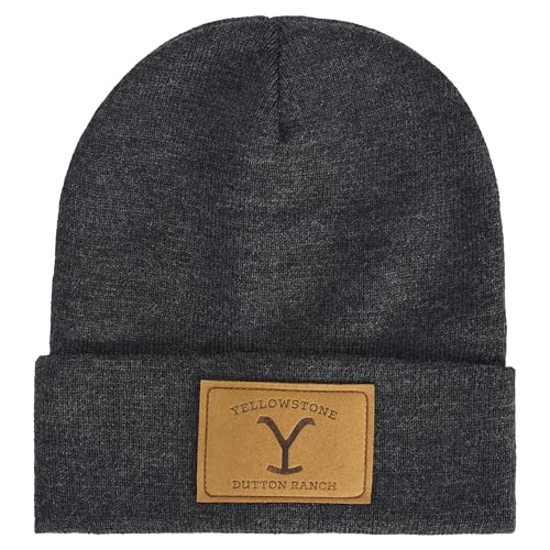 Concept One Yellowstone Dutton Ranch Beanie Mütze, Winter-Strickmütze mit Manschette, Grau, Einheitsgröße, GRAU, Einheitsgröße von Concept One