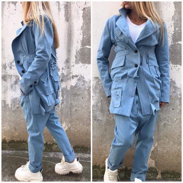 Handgemachtes Casual Set, Frauen Kostüm, Extravaganter Blazer, Haremshose, Sport Fashion Wear, Hosen, Conceptbg von ConceptBG