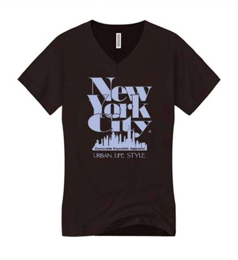 Damen V-Ausschnitt New York City "Grand Royal' Grafik T-Shirt-Modern, Stilvoll, Schlank | Größen Sm-4x von ConcreteRepublicNYC