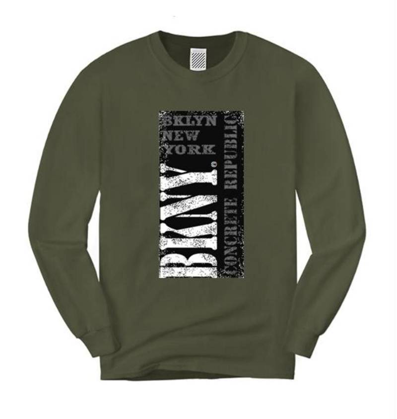 Herren Langarm Bkny | Brooklyn, New York "Black Out' Graffiti-stil Grafik | Größen Sm-4xl von ConcreteRepublicNYC