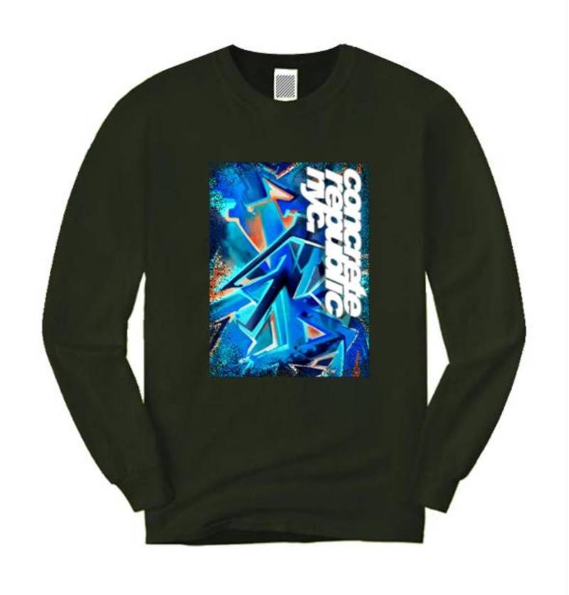 Herren Langarm Graffiti/Hip-Hop-T-Shirt, "Fantazm' Graffiti-Grafik | Größen Sm-4xl von ConcreteRepublicNYC