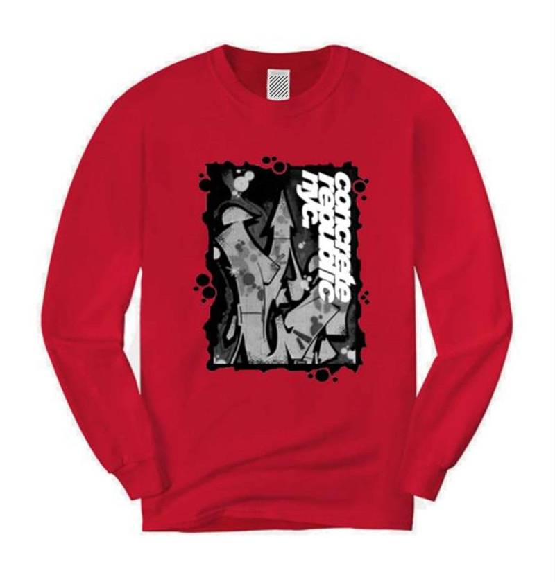 Herren Langarm Graffiti/Hip-Hop-T-Shirt, "Nuclear Fusion' Graffiti-Grafik | Größen Sm-4xl von ConcreteRepublicNYC