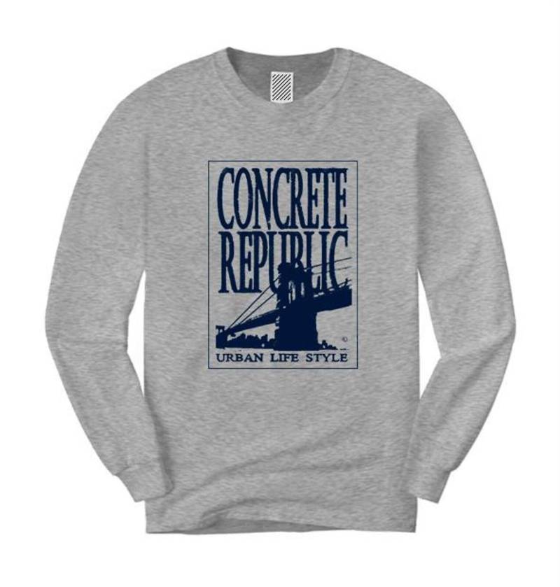 Mens Brooklyn Bridge Grafik Langarm T-Shirt "Sketch' Stil | Größen Sm-4x von ConcreteRepublicNYC