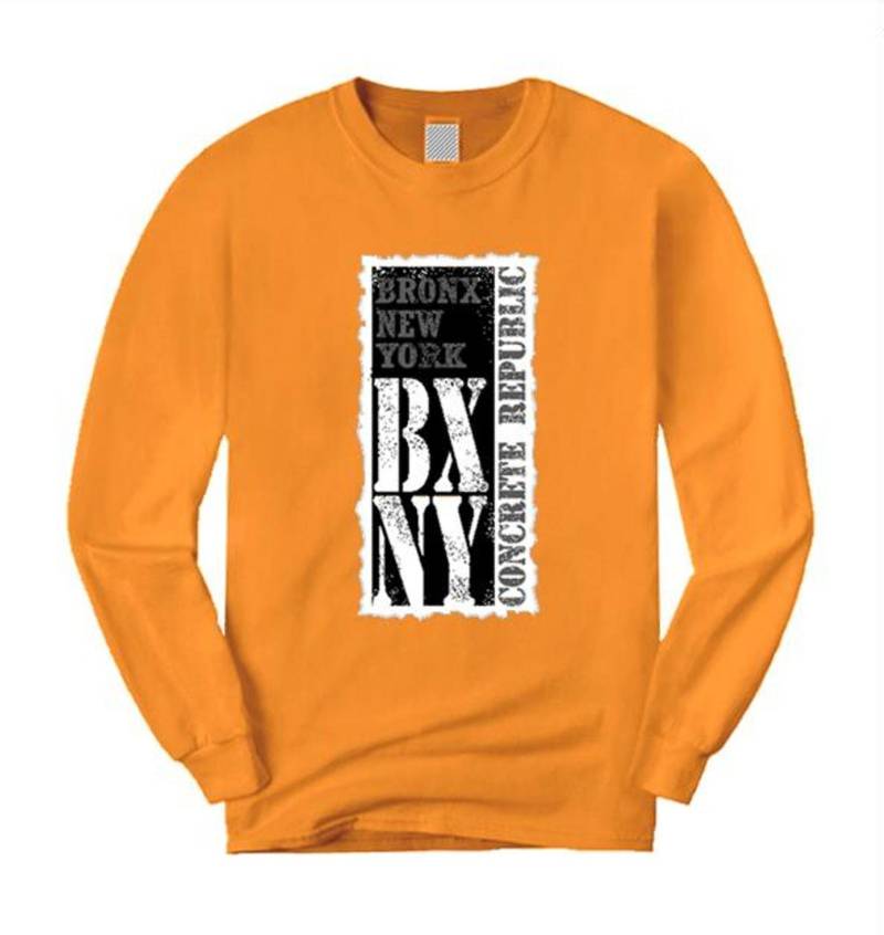 Mens Long Sleeve Graffiti Fashion T-Shirts, Bxny | Bronx, New York " Front Page Style Graphic | Größe Sm-4xl von ConcreteRepublicNYC