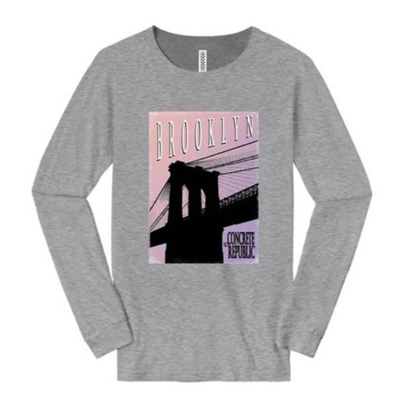 Womens Brooklyn Bridge Langärmelz-T-Shirt, Grafisch Sortiert Stilvolle Farben | Größen Sm-4x von ConcreteRepublicNYC