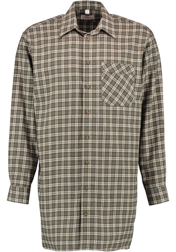 Condor Flanellhemd Domum 90cm langes Herren Langarm Arbeitshemd von Condor