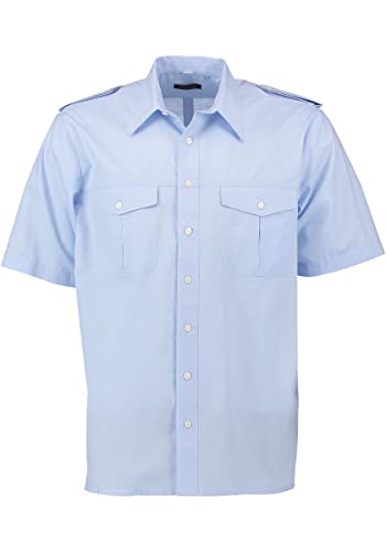 Condor Herren Kurzarm Pilotenhemd ohne abnehmbare Schulterklappen Dotoya, Größe:37/38, Farbe:hellblau/bleu von Condor