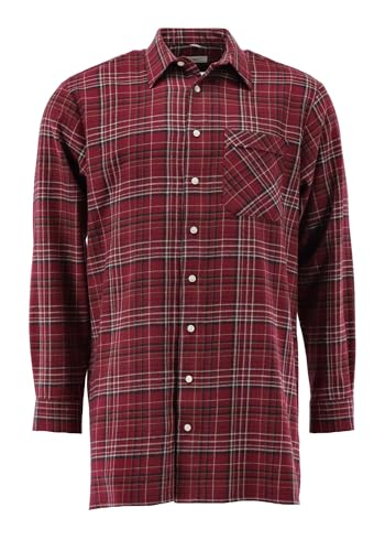 Condor Herren Hemd Langarm Arbeitshemd Workwear mit Liegekragen Tuowam, Größe:49/50, Farbe:weinrot von Condor
