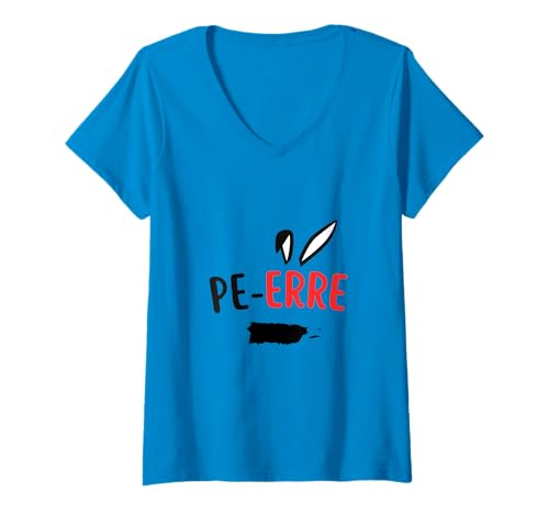 Damen Pe - Erre T-Shirt mit V-Ausschnitt Damen Pe - Erre T-Shirt mit V-Ausschnitt von Conejo Lovers
