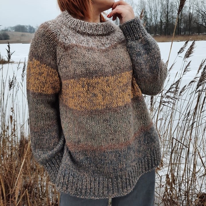 Hand Gestrickter Mix Farbpullover Slouchy Lockerer Strickpullover Warmer Wollpullover Lockerer Übergroßer Pullover Auf Bestellung Geschenkideen von ConekkosStudio