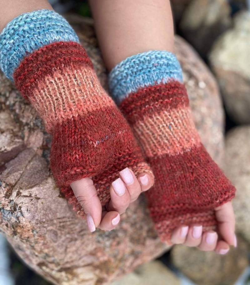 Rusty Strick Armstulpen Alpaka Seide Wolle Mischung von ConekkosStudio