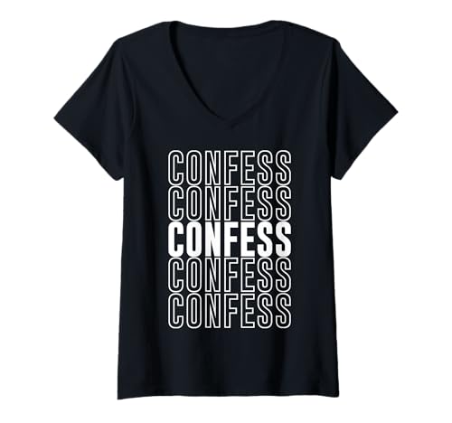 Damen Geständnis T-Shirt mit V-Ausschnitt Damen Geständnis T-Shirt mit V-Ausschnitt von Confess Apparel