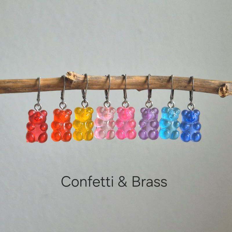 Bunte Gummibärchen Ohrringe Mit Chirurgenstahl Ohrhaken von ConfettiAndBrass