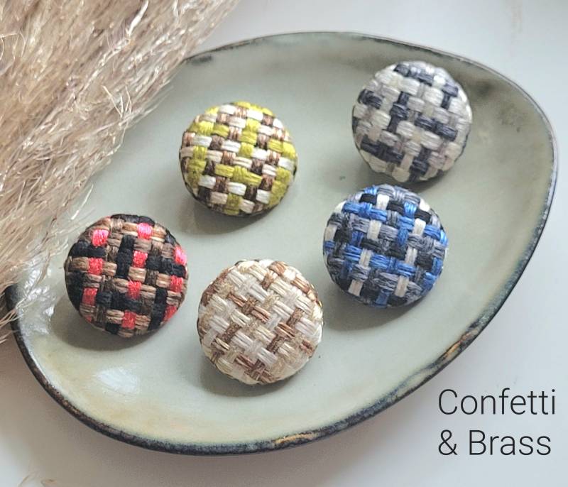 Stoffbrosche, Bronze Brosche Mit Stoff von ConfettiAndBrass