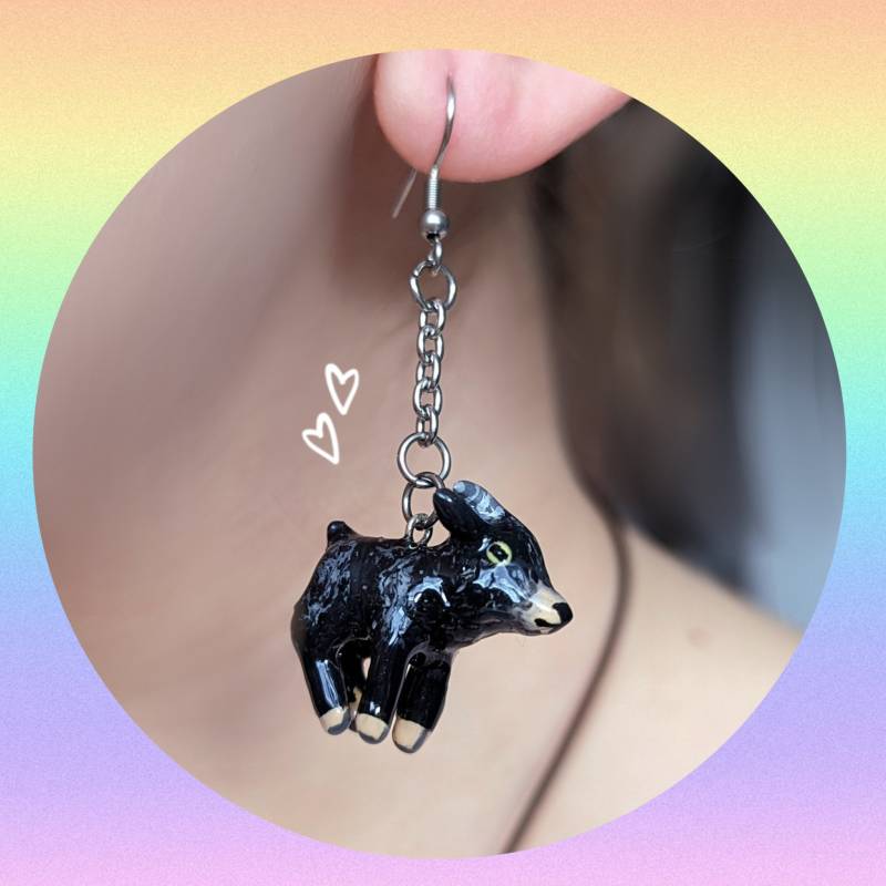 Handgemachte Schwarze Ziegenohrringe/ Skurrile Tier Ohrringe/ Hexe/Wicca Gothic von ConfettiCoyote