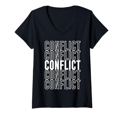 Damen Konflikt T-Shirt mit V-Ausschnitt von Conflict Apparel