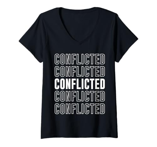 Damen Konflikt T-Shirt mit V-Ausschnitt Damen Konflikt T-Shirt mit V-Ausschnitt von Conflicted Apparel