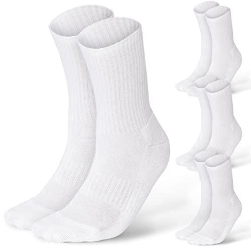 Conford 4 Paar Tennissocken Damen & Herren aus Bio-Baumwolle, Laufsocken, Sportsocken, Retro Socken Weich und Gepolstert in Weiß von Conford