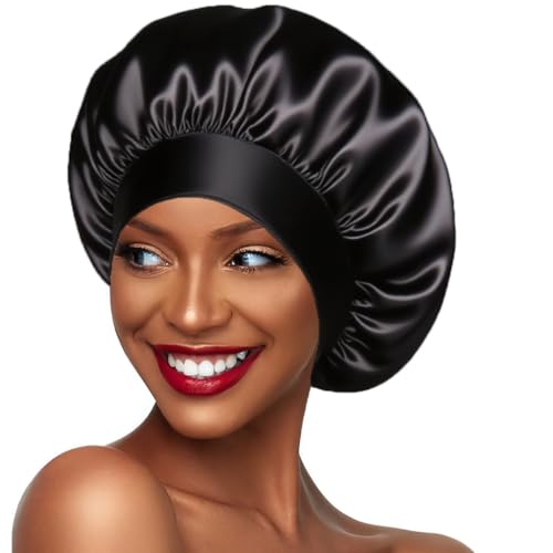 Seidenhaube für Frauen, Haarhaube zum Schlafen, Satin-Duschhaube für schwarze Frauen, lockige Haarzöpfe Seidenhaube für Frauen, Haarhaube zum Schlafen, Satin-Duschhaube für schwarze Frauen, lockige Haarzöpfe von Confvrter