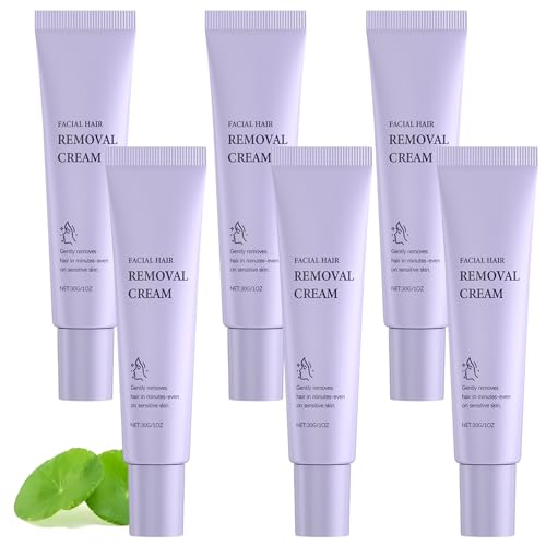 Gesichtshaarentfernungscreme für Frauen, Hydrateology Gesichtscreme Haarentfernung, Haarentfernungscreme Empfindliche Haut, Schnelle Wirkung Schmerzlos und Harmlos, Erfrischend Belastungsfrei (6pcs) von CongRong