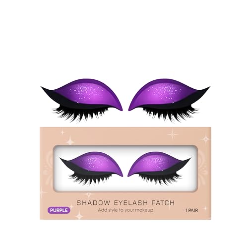 Lazy Eyeshadow Wimpernpatch, 3D Lidschattenwimpern, 2-in-1 Falsche Wimpern & Lidschatten, Selbstklebende Make-up-Aufkleber Wiederverwendbar (PURPLE 2PCS) von CongRong