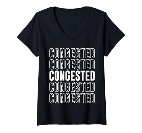 Damen Überlastet T-Shirt mit V-Ausschnitt Damen Überlastet T-Shirt mit V-Ausschnitt von Congested Apparel
