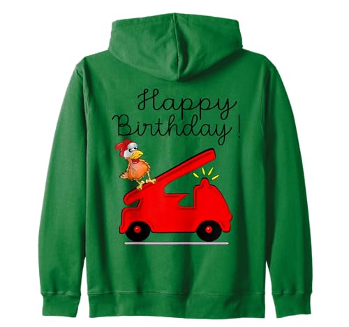 Feuerwehr Hühner Herzlichen Glückwunsch Kinder Geburtstag Kapuzenjacke Feuerwehr Hühner Herzlichen Glückwunsch Kinder Geburtstag Kapuzenjacke von Congratulations Animals Pet Owner Happy Birthday