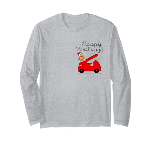 Feuerwehr Hühner Herzlichen Glückwunsch Kinder Geburtstag Langarmshirt Feuerwehr Hühner Herzlichen Glückwunsch Kinder Geburtstag Langarmshirt von Congratulations Animals Pet Owner Happy Birthday