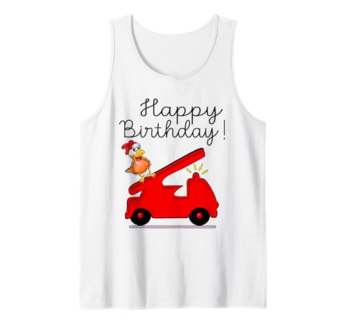 Feuerwehr Hühner Herzlichen Glückwunsch Kinder Geburtstag Tank Top Feuerwehr Hühner Herzlichen Glückwunsch Kinder Geburtstag Tank Top von Congratulations Animals Pet Owner Happy Birthday