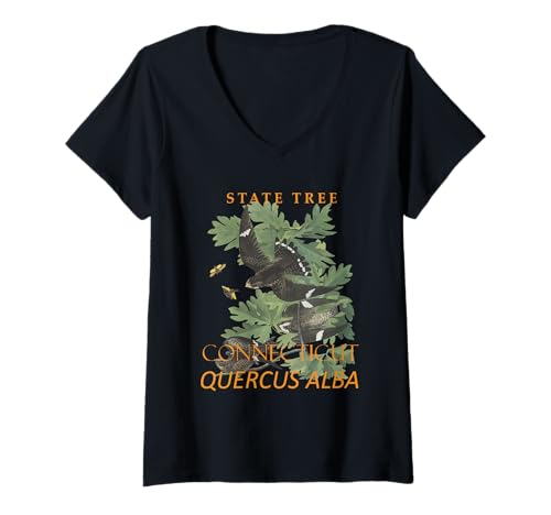 Damen Baum aus dem Connecticut-Territorium Die Charter-Eiche T-Shirt mit V-Ausschnitt Damen Baum aus dem Connecticut-Territorium Die Charter-Eiche T-Shirt mit V-Ausschnitt von Connecticut Territory Symbols Gifts & Tees taiche