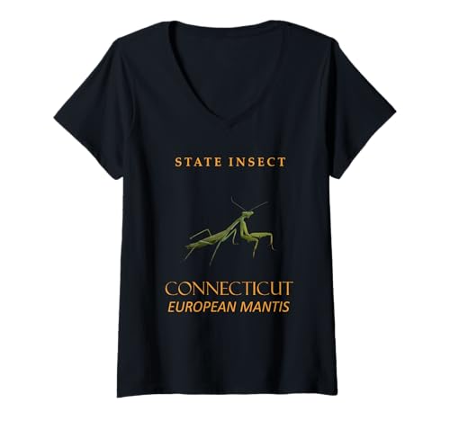 Damen Insekt aus dem Connecticut-Territorium Die Gottesanbeterin T-Shirt mit V-Ausschnitt Damen Insekt aus dem Connecticut-Territorium Die Gottesanbeterin T-Shirt mit V-Ausschnitt von Connecticut Territory Symbols Gifts & Tees taiche