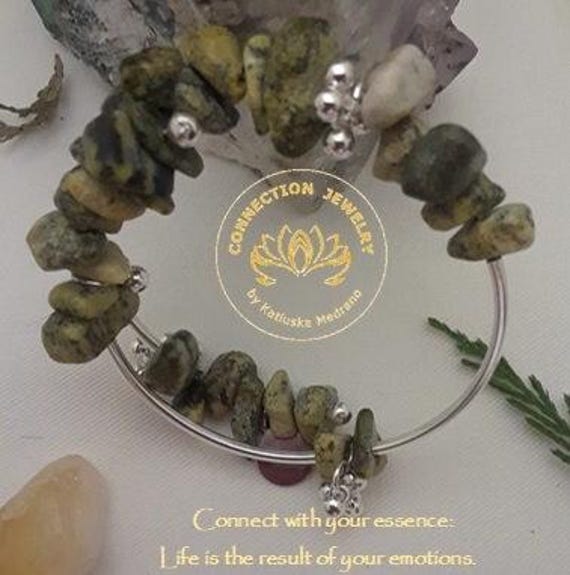 Armband Türkis Gelb Serpentin Sterling Silber Hufeisen Geschenk Für Frau Valentinstag Des Glücks Handgemacht Bereit Zum Versand von ConnectionJewelry