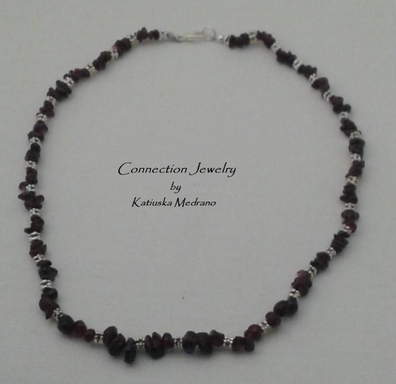 Granat Ianuarius Halsketten Granat Edelstein Januar Birthstone Schmuck Geschenk Für Mama Frau Halskette Roter Stein Boho von ConnectionJewelry