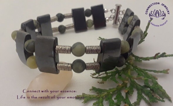 Hämatit Dschungel Jaspis Antik Silber Armband Für Männer Geschenk Papa Handgemachte Schmuck Besondere Person von ConnectionJewelry