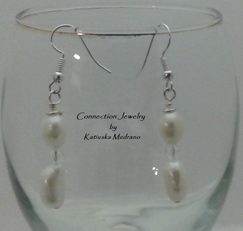 Natürliche Perle Und Quarz Transparente Ohrringe Geschenk Für Sie Mutter Handgemachtes Freundin Boho Schmuck von ConnectionJewelry