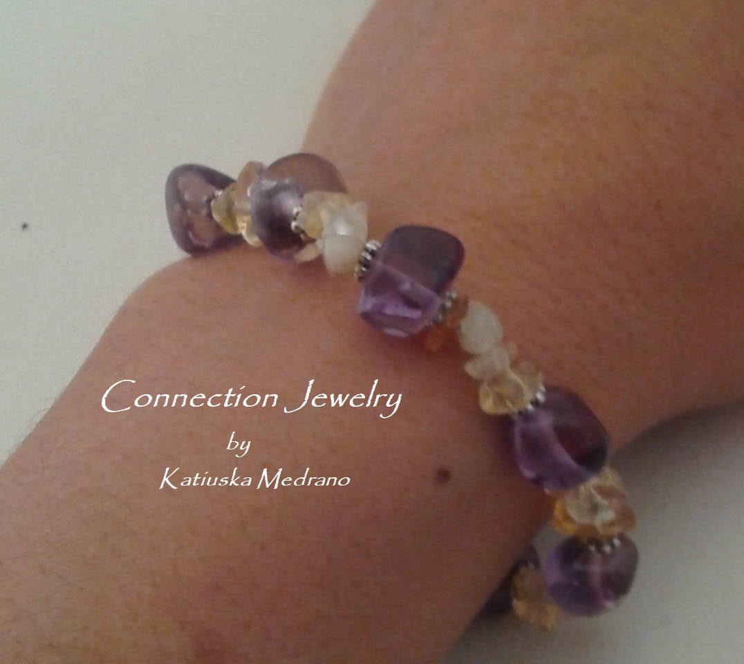 Power Armband Citrin Amethyst Stein Connexionjewelry Weihnachtsstimmung Geburtstagsgeschenk Handgemachtes Geschenk Birthstone Für Sie Mama von ConnectionJewelry