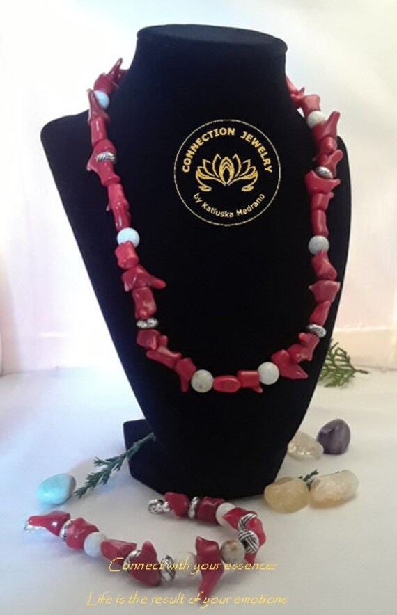 Schmuck Set Bambuskoralle Armband Roter Edelstein, Weisse Jade Geschenk Für Sie, Mutter, Einfachheit, Strand, Meer, Meerjungfrau Schmuck Set Bambuskoralle Armband Roter Edelstein, Weisse Jade Geschenk Für Sie, Mutter, Einfachheit, Strand, Meer, Meerjungfrau von ConnectionJewelry