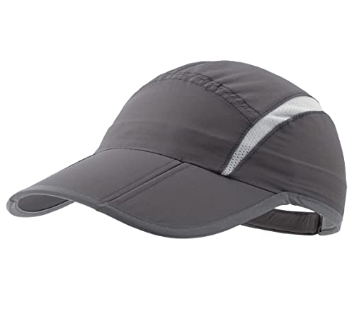 Connectyle Herren faltbar mesh sportkappe mit reflektierenden Streifen atmungssonnenläufer Kappe 55-60cm / 21.5-23.5inch dunkelgrau von Connectyle