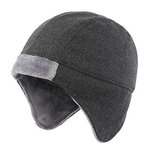 Connectyle Herren fleece-futter thermo-schädel-kappe beanie mit ohr-abdeckungen winter-hut groß grau von Connectyle
